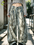 Punk Streetwear Wide Leg Denim Jeans