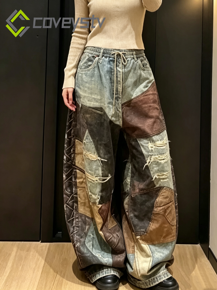 3D Printed Streetwear Baggy Jeans