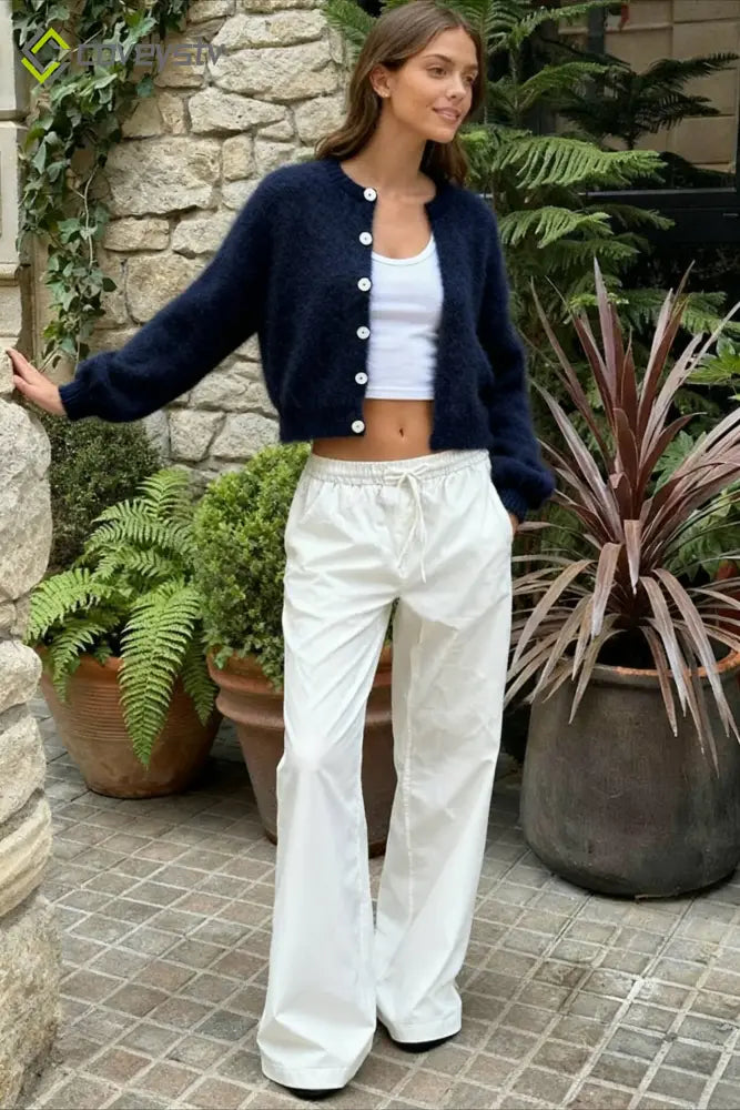 Lightweight Long Sleeve Solid Knit Cardigan