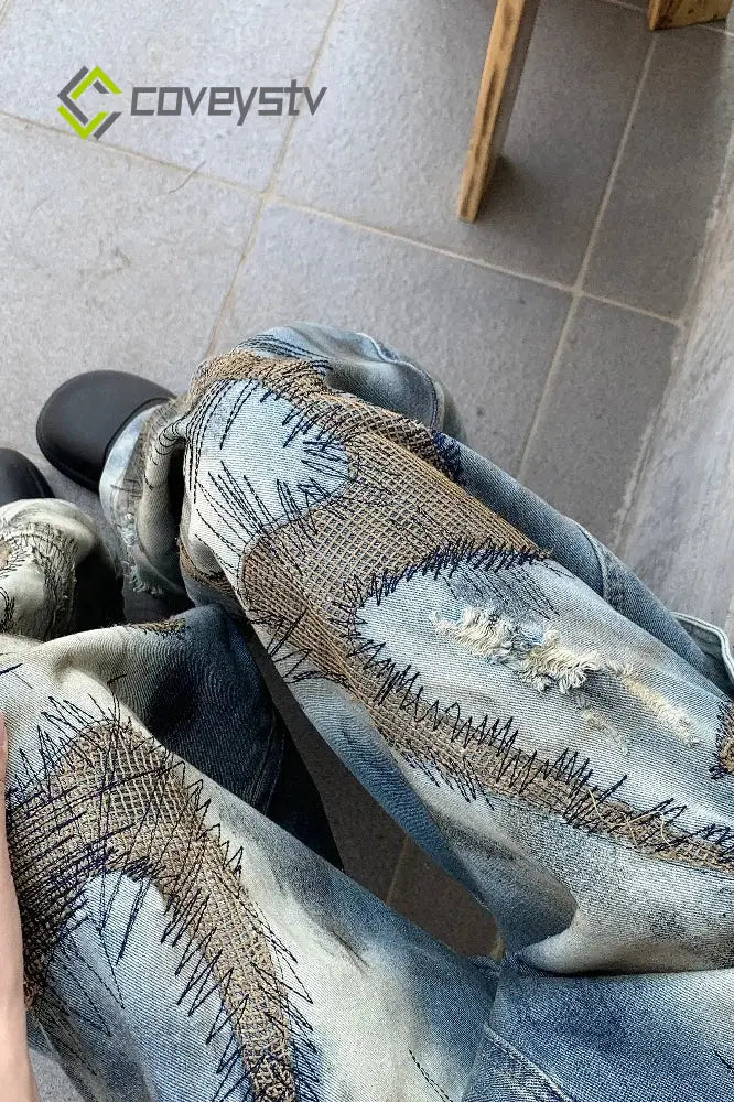 Punk Streetwear Wide Leg Denim Jeans