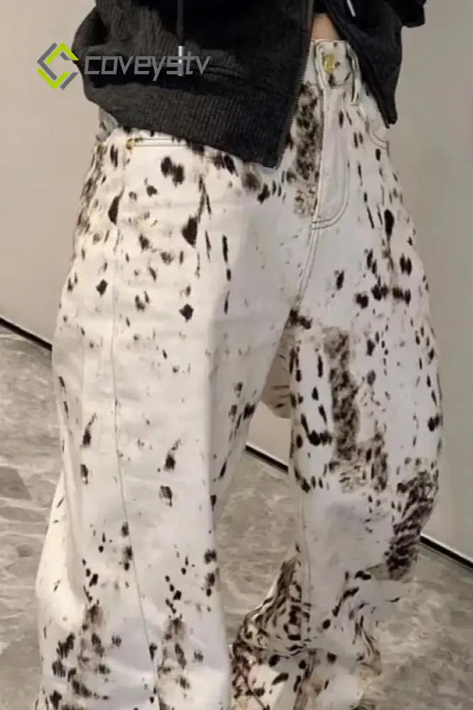 Vintage Leopard High Waist Jeans